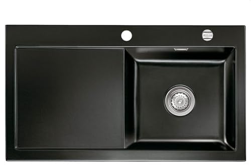 Systemceram Mera 90 Nero Keramikspüle Excenterbetätigung