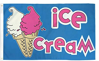 AZ FLAG - Flagge Eis - 150x90 cm - Ice Cream Fahne 100% Polyester mit Messing-Ösen - 110g