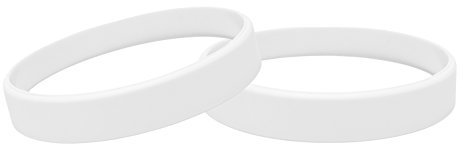 J&R Wristbands 10, Silikon Armbänder, Händen Gummi Armbänder, Partyzubehör (Weiß)