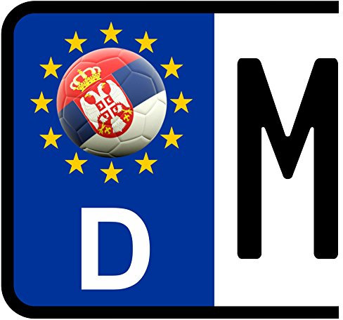 benobler 3 x Kennzeichen-Aufkleber Ball SERBIEN Flagge KFZ Motorrad FanShirts4u Serbia