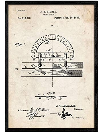 Nacnic Poster Patent Conveyor Regel. Blatt mit altem Design-Patent in der Größe A3 und Vintage-Hintergrund