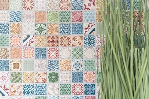 Handmuster bunte Mosaikfliese spanische Optik Retro Vintage Keramikmosaik MOS18D-1616_m