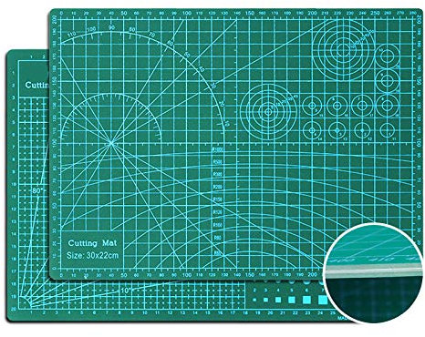 Ommda Self Healing Sewing Cutting Mat Doubel Sided Craft Dressmaking Foldable Cutting Mat for Cutting Table,Green,A2 3mm Thickness