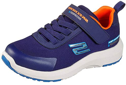 Skechers Jungen Dynamic Tread Hydrode Sneaker, Navy Textile Orane Light Blue Trim, 31 EU