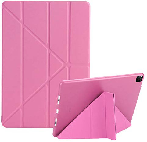 DasKAn Coque pour iPad Air 2 avec Support de Multi Angles, Ultra Mince Léger Housse de Protection Antichoc Silicone TPU et PU Cuir Étui de Tablette Tactile pour Apple iPad Air 2, Rose
