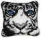 Coopay Latch Hook Kissen Kit, Tier Knüpfkissen Set für Anfänger Erwachsene oder Kinder zum Selber Knüpfen, DIY Knüpfteppich Knüpfpackung, weißer Tiger, Knüpfhaken Set 43 x 43 cm