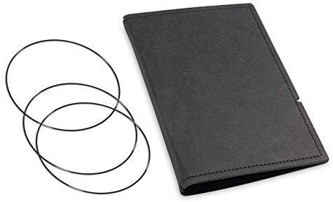 A6, revolutionäres, nachhaltiges X17-Konzept für Notizbuch Personal Organizer und Terminplaner/Hülle für 2 Hefte! Vegan, Deutsches Zellulose-Material, schwarz, Made in Germany