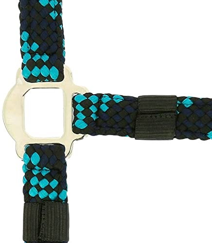 NORTON „Tressé“ Halfter und Führstrick, Pony, türkis/marineblau/schwarz