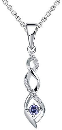 JO WISDOM Damen Halskette Sterling Silber 925,Kette Anhänger Unendlichkeit Infinity mit 3A Zirkonia Dezember Geburtsstein Tansanit Farbe,Schmuck für Frauen