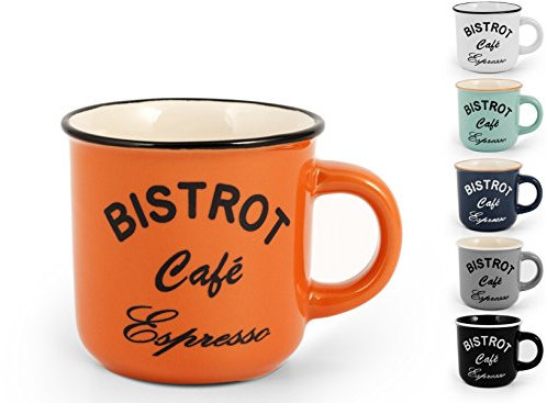 Home Bistrot Juego de 6 tazas de café, gres, cc120