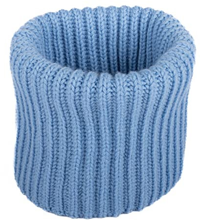 ENEA CASHMERE Cache-cou en tricot anglais Laine Merinos, bleu ciel, Taille Unique