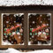 Weihnachtsdekoration, Buntglas, Rotkehlchen, Weihnachtsbaum, Weihnachtsmann, Weihnachtsmann, Schneeflocke, Fensteraufkleber, haftend (Weihnachtsmannschlitten)