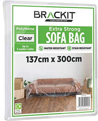 Housse de protection pour canapé - Housse de canapé en plastique robuste - Pour canapé jusqu'à 3 places - 300 x 137 cm