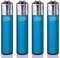 Original Clipper Feuerzeuge Einfarbig 4er Set (z.B. Soft Touch, Crystal, Metalic, solid Fluro) + 1 Clipper DHOBIA Feuerzeug GRATIS (Solid Fluroesc. Blau)