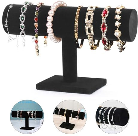 JINYJIA Porte Bracelet, Support bracelet, Présentoirs pour Bijoux, Bracelet Présentoir en Velours de T,Idéales pour Colliers, Pendentifs, Chaines et Montres