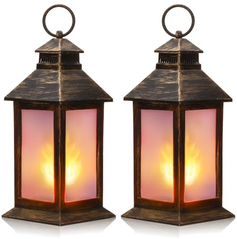 Tondiamo 2 Pcs 8.4'' Vintage Lantern Decorative Halloween Christmas