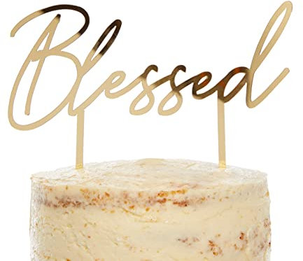 amscan 9915630 Tortenaufsatz aus Acryl mit Botanischer Feier, Botanical Celebration Geschirr, Gold