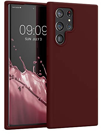 kwmobile Hülle kompatibel mit Samsung Galaxy S22 Ultra Hülle - Silikon Handy Case - Handyhülle weiche Oberfläche - kabelloses Laden - Bordeaux Violett