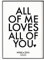 All of me loves all of you Poster personalisiert Kunstdruck Geschenk zum Hochzeitstag Jahrestag für ihn sie Paar Valentinstag Liebe Geschenk Freundin Freund Hochzeit Brautpaar Gastgeschenk - ungerahmt