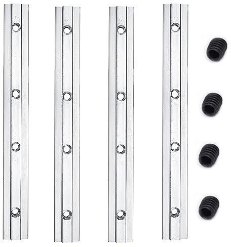 4 pièces Vis connecteur profilé, T-Track en Aluminium, Aluminium T Tracks, T rail onglets rainure, T Mitre Track, T Track Rail, connecteur de profil, pour profilés de bâtimentprofilé en aluminium