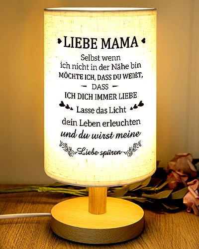 KAAYEE Muttertagsgeschenke für Mama, Tischlampe aus Leinen Geschenke für Mama zum Muttertag Geburtstag Valentinstag Weihnachten, Geburtstagsgeschenk für Mutter Frauen von Tochter Sohn