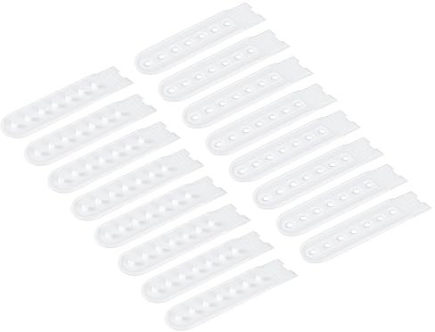 sourcing map 8 Paare Schnappdeckel Riemen Cover 7 Löcher Plastik Einstellbar Hut Schnappschloss Ersatz für Kappen Reparaturen (Weiß)