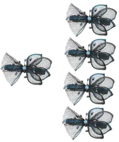 FRCOLOR Big butterfly hair clip hair bow clips ponytail hair bows bow large spring clip ponytail clip hair clip decor for girls vintage french clips Mesh copper wire big bow Hair