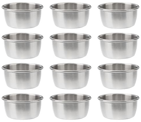 IMIKEYA 12pièces Coupelles Acier Inoxydable Pour Sauces Bols à Dipping Pour Restaurant Maison Et Fêtes Récipients Pratiques Pour Ketchup Moutarde Et Condiments