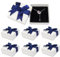 Nideen 6 Stück Geschenkbox mit Deckel für Schmuck, 7,5× 7,5× 3,5 cm Geschenkbox Schmuck Geschenkschachtel Klein mit Schleife für Halskette, Ohrringe, Ring(Dunkelblau)