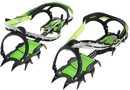 ELTOX Spikes für Schuhe Winter,Schuhspikes 10/12/11/18 / 19 Zähne EIS Steigeisen Winter Schneestiefschuhe Eisgreifer Anti-Skid Ice Spikes Schnee Traktion Stollen (Color : Rose Red)