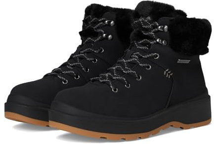 Skechers Damen Park City Stiefelette, Black Duraleather/Faux Fur, 40 EU