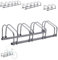 Arebos Béquille pour 4 vélos | Support multiple avec espacement des roues de 21 cm | Support vélo pour largeur de pneu de 35 à 60 mm | Support de roue 100 x 30 x 26 cm | Montage au sol ou au mur |