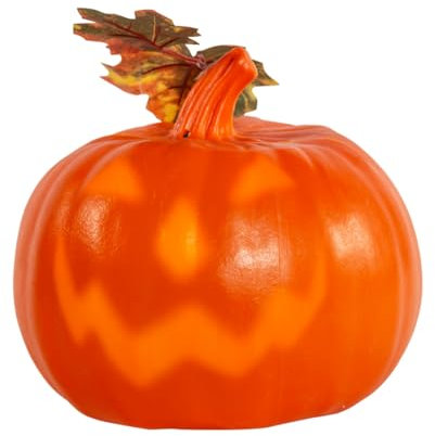Horror-Shop Sprechender Halloween Kürbis mit Jack O'Lantern Grimasse 23 cm