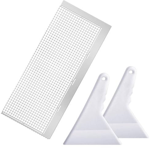 HZAOPZE Règle de Peinture Diamant Peinture Règle Diamant Outil Dessin Règle Point Outil Forage Outil Règle en Acier Inoxydable DIY Appliquer à La Main Plein Forage Mosaïque Point, Avec 2 grattoirs