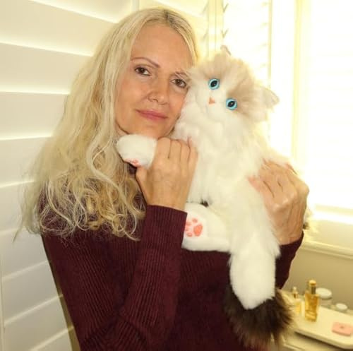 Chongker Interaktiver Roboterkatze mit Sprachreaktion, realistischem Herzschlag und Schnurren, Geschenk für Eltern und Senioren