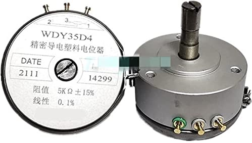 SFJSFIMQ Potentiometer 1PC WDD35D4 1K 2K 5K 10K OHM 2W WDD35D-4 Leitfähiges Kunststoff-Potentiometer 360-Grad-Drehung(Color:2k Ohm)