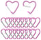 Irikdescia Lot de 18 porte-clés en forme de cœur en alliage d'aluminium rose avec design à ressort pour activités de plein air et cadeaux