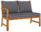 HEFZGDB Gartenbank 114,5 cm mit Dunkelgrauen Kissen Massivholz Akazie Lounge Sofa Terrassenmöbel Outdoor Sofa Geeignet für Garten, Terrasse, Pool.