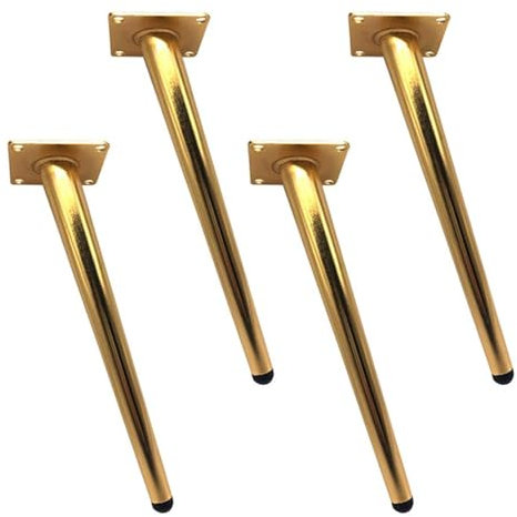 FZSERUN Pieds en Métal pour Meubles, Pieds De Meubles De Jardin en Fer, Pieds De Meubles Inclinés Coniques, pour Table Basse, Meuble TV, Canapé, Chaise, Meuble,d'or,60cm