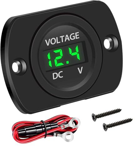 Linkstyle DC 12V 24V Digital Voltmeter Waterproof, Battery Voltage Gauge Meter with Reverse Polarity Protection for Car Motorcycle Boat RV