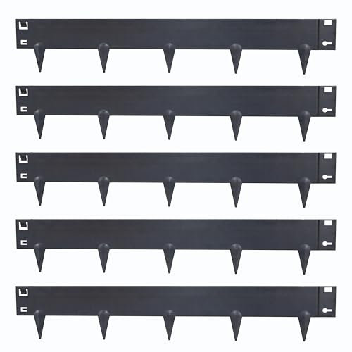 Sunnydaze Lot de 5 bordures de jardin en acier Corten de 106,7 x 17,8 cm pour aménagement paysager - Droites