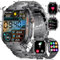 LIGE Montre Connectée Homme avec Appel Bluetooth, 1,96 Militaire Sport Smartwatch 100+ Sport/Fréquence Cardiaque/Sommeil/SpO2, 400mAh IP68 Étanche Android iOS