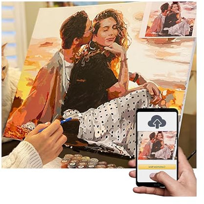 Kundenspezifische digitale Malerei, personalisierte Malerei von erwachsenen Haustieren und Porträts, DIY digitale Ölgemälde Hand Färbung, Hand gezeichnete dekorative Malerei Geschenke (40x70cm)