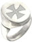 Holyart Anello Regolabile Croce di Malta Bianca Unisex Argento 925 Collection