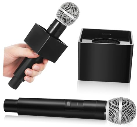 MOLUCKFU Prop Microphone for Costume Parties Sturdy Plastic Simulation Microphone Square Base