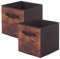 powerking Storage Bins, Foldable Fabric Storage Cubes And Cloth Storage Organizer Drawer For Closet And Toys Storage, 2 Pack (Retro Wood Pattern)