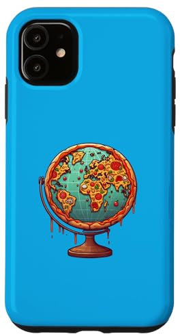 Hülle für iPhone 11 Weltkarte auf einer leckeren Pizza