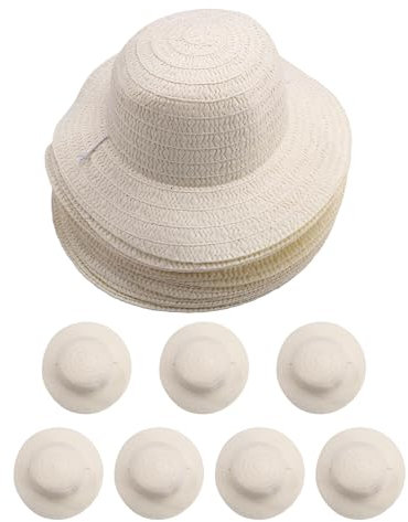 Kdouehg 20 Pcs DIY Straw Hat Set Beach Summer Work Farmer Hats for Men Women Kids Cowboy Birthday Decoration