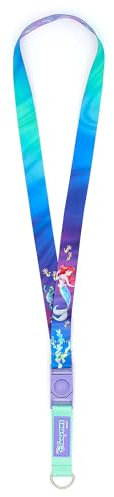 Disney Store Official Tour de cou La Petite Sirène, avec Ariel, Polochon et Sébastien, pensé pour les badges, les pass Disneyland, le travail ou l'école