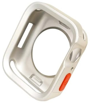 HKTS Funda de TPU para Apple Watch Series Ultra 49 mm 9 8 7 41 mm 45 mm, carcasa con marco de parachoques para iWatch 6 5 SE 4 40 44 mm(Plating-starlight,41mm)